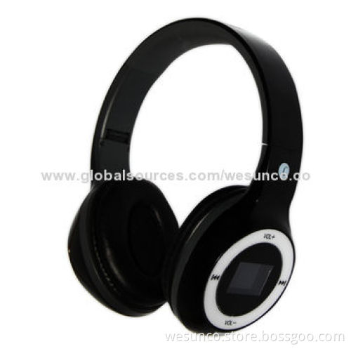 2014 TF card Bluetooth stereo headset with FM radio, wired and wireless
